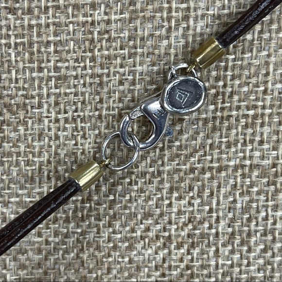 SILPADA Sterling Silver, Brass & Genuine Brown Leather Necklace N3232 - Picture 7 of 7